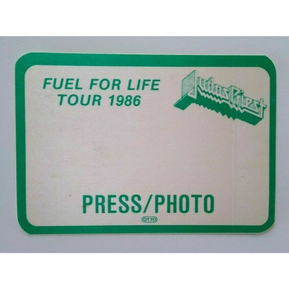 Judas Priest Backstage Pass Original 1986 Concert Tour Heavy Metal Rock Music